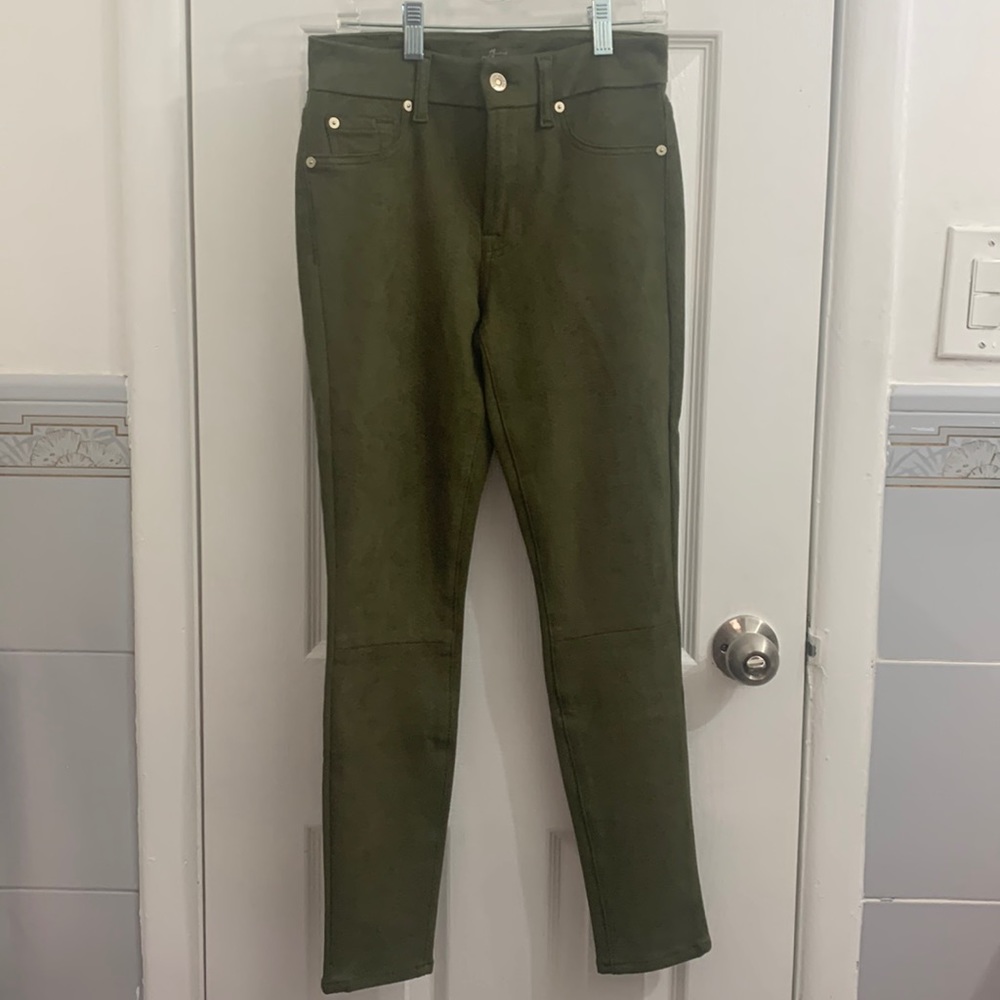 7 for all mankind army green skinny jeans